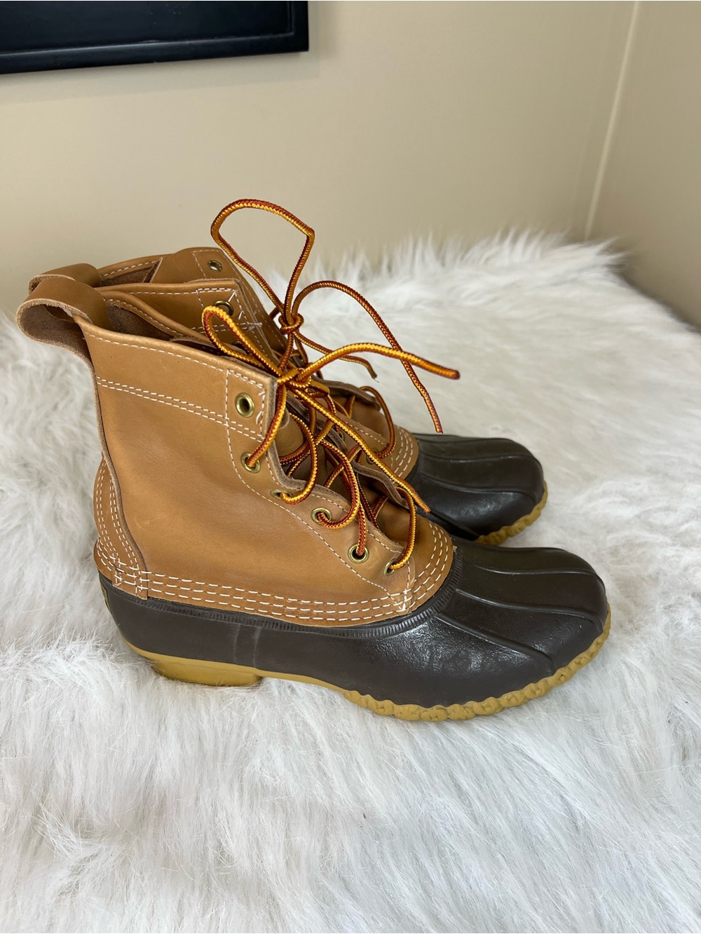 Like new LL bean duck boots made in Maine brown men’s 8